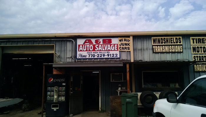 Storefront for A & B Auto Salvage, Inc. automotive salvage yard in Griffin GA